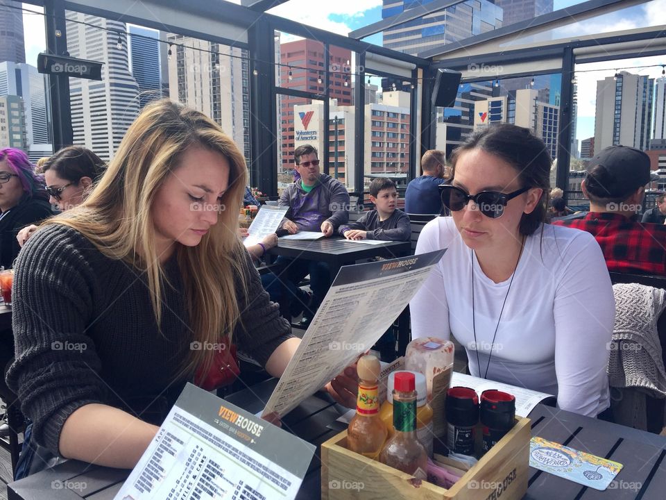 Women sitting in restaurant