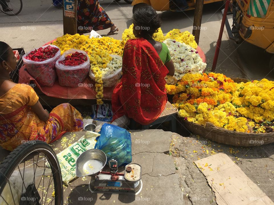 Flowers sellers in India
