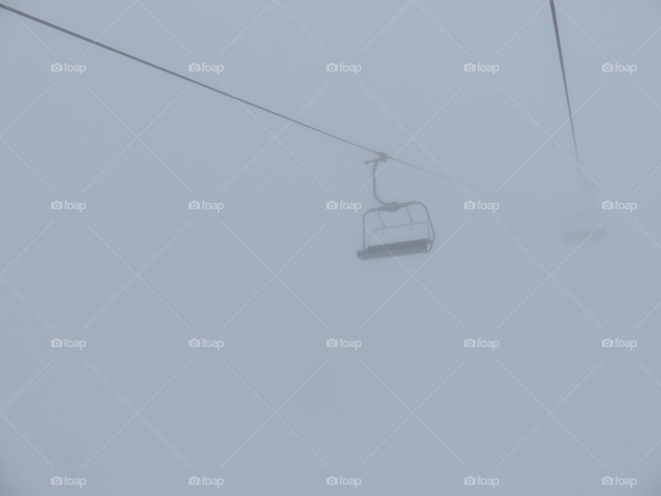 Winter landscape ropeway in a must Mountain Kopaonik