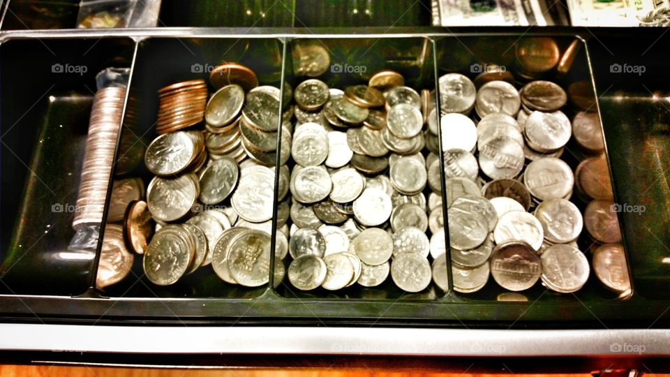 Money Drawer: Filled with quarters, dimes, nickels and pennies oh my! Roll of quarters. Spare change!