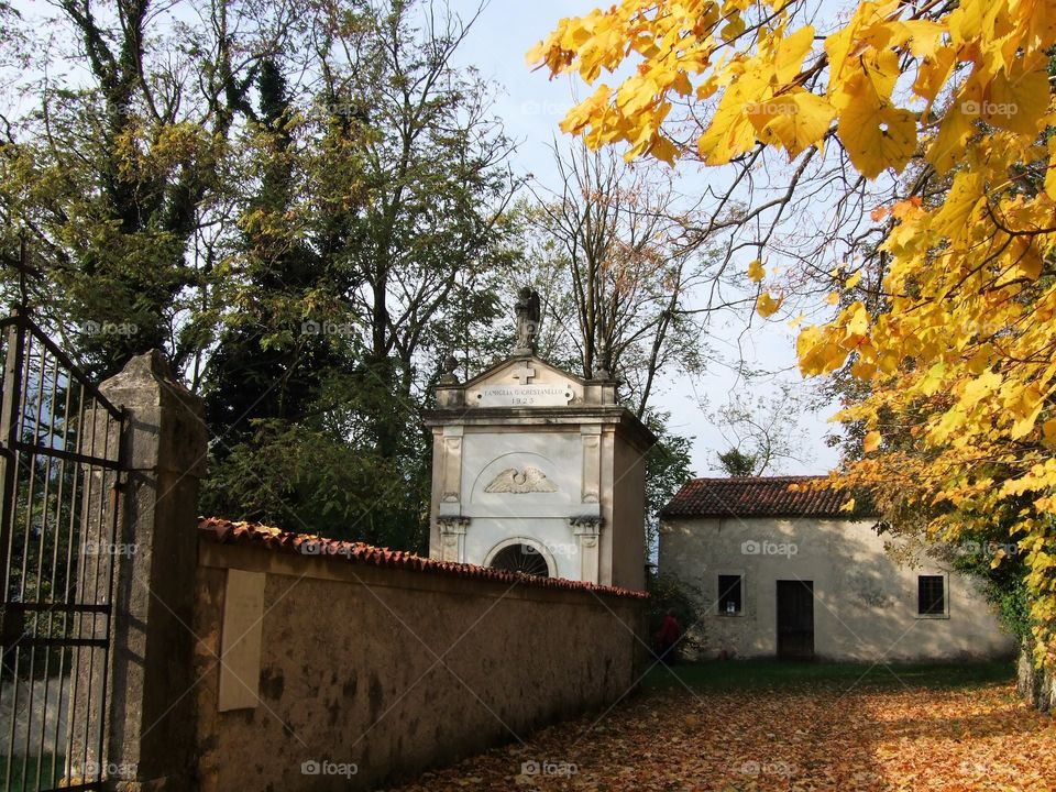 fall at the cemetery