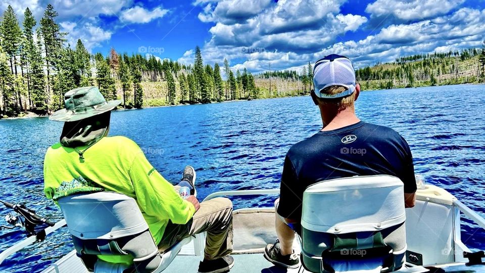 Pontoon boat and relaxing water 