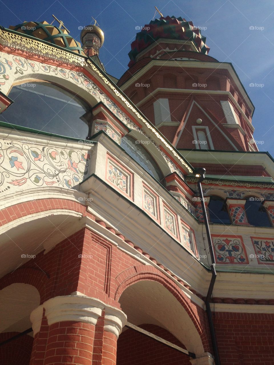 Windows on st Basil's church . Little windows on Moscow's st Basil's church, Russia 