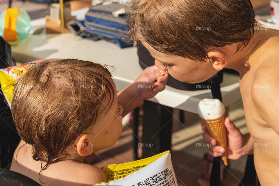 Sharing ice cream