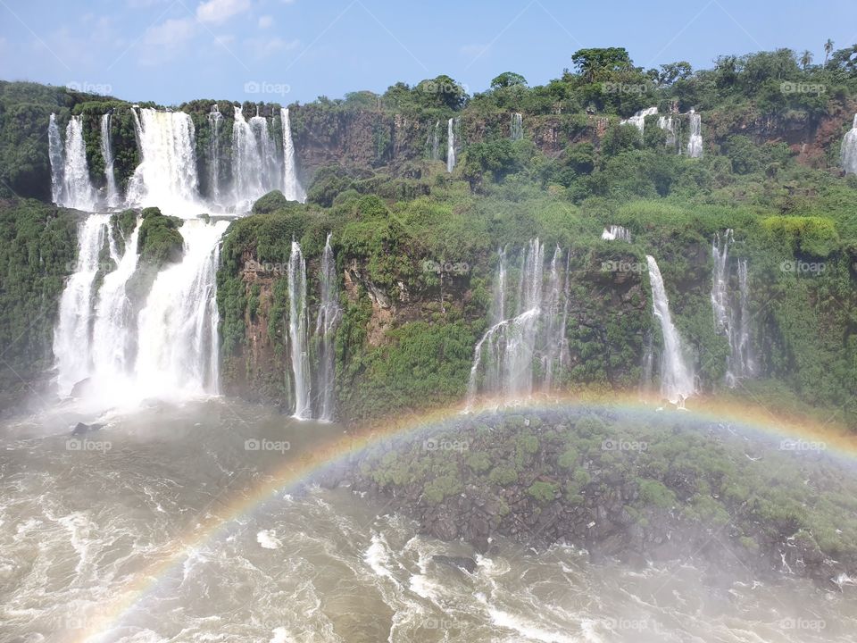 rainbow in the Iguacu Falls