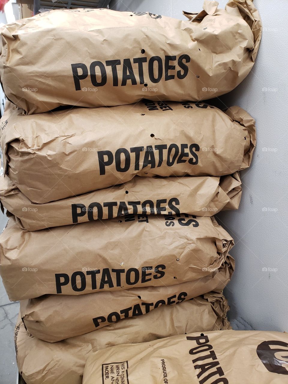 Bags of potatoes