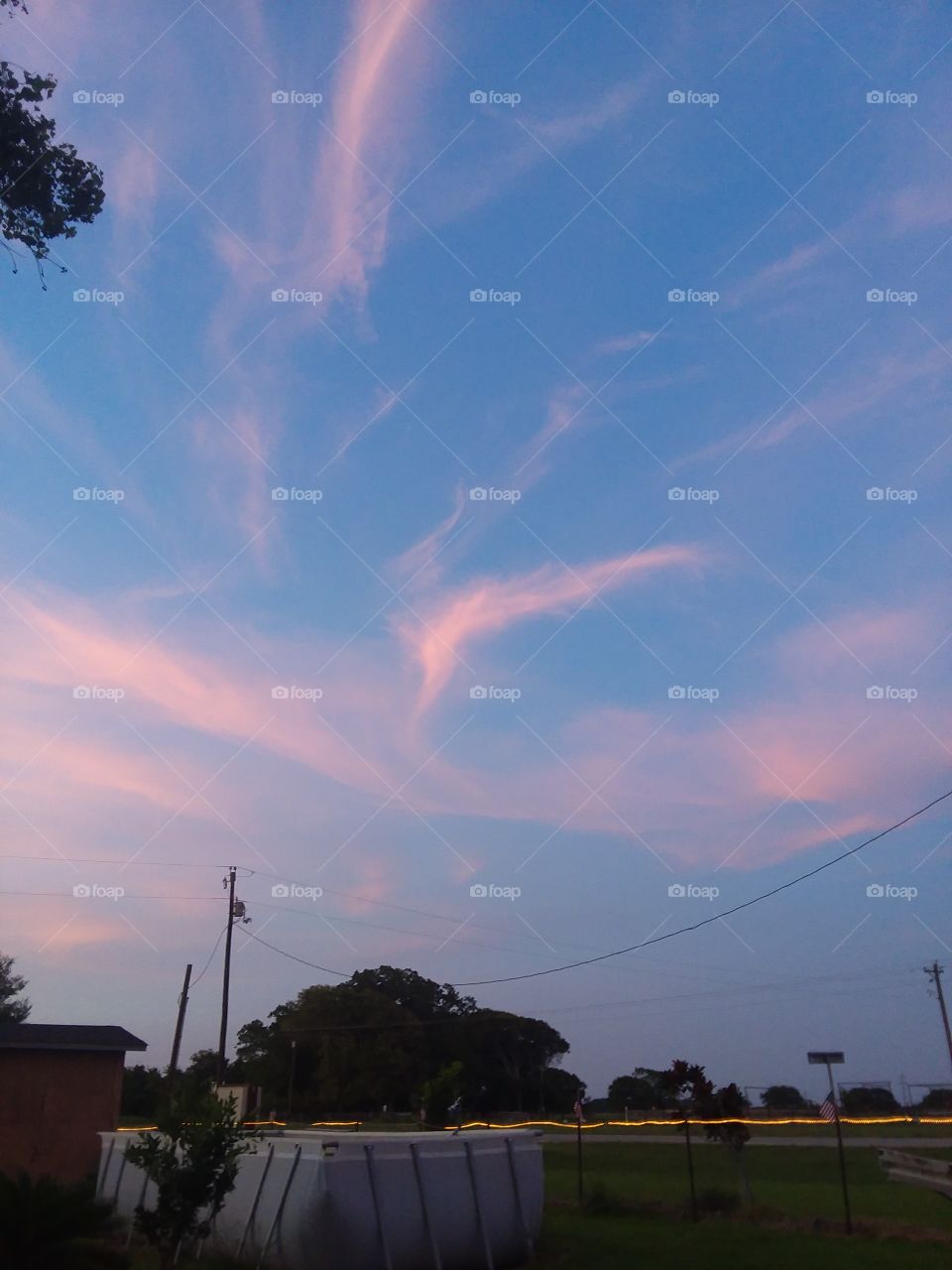 pink clouds at sunset