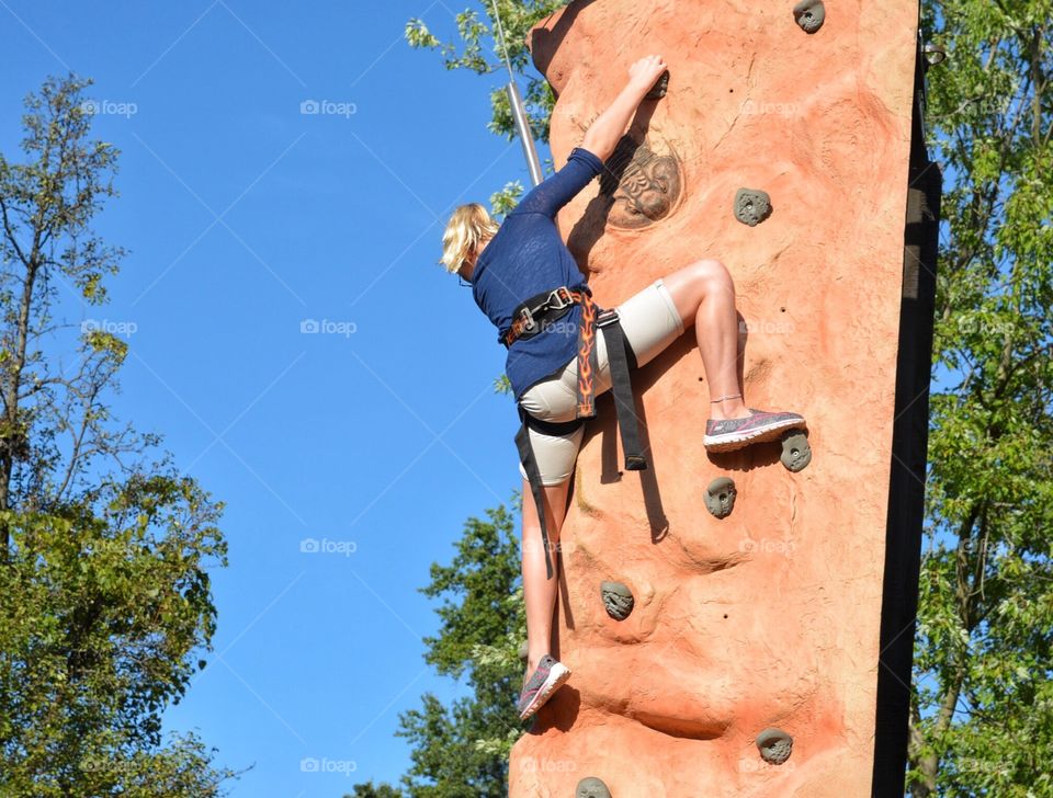 Rock wall climbing