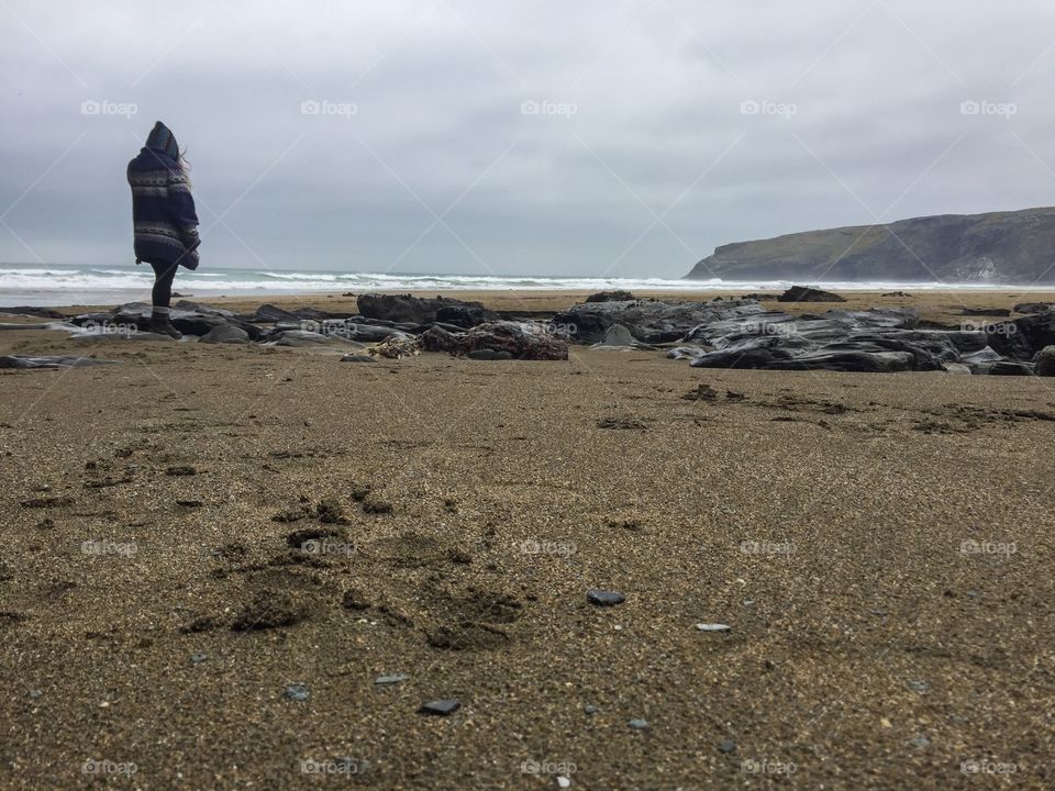 Walking along trebarwith strand. 
