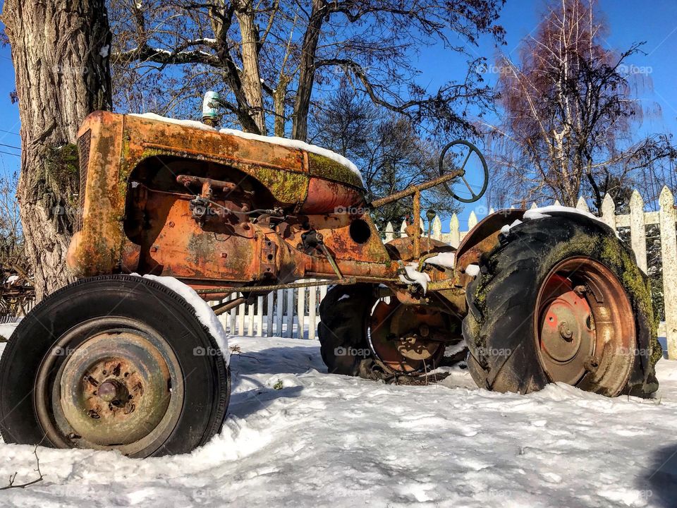 Tractors and snow
