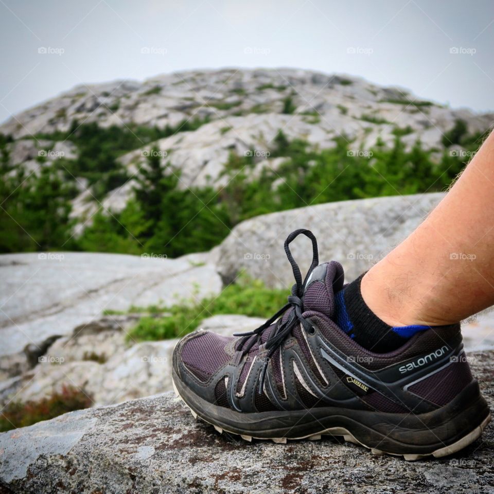 Hiking  shoes  on  mountain 