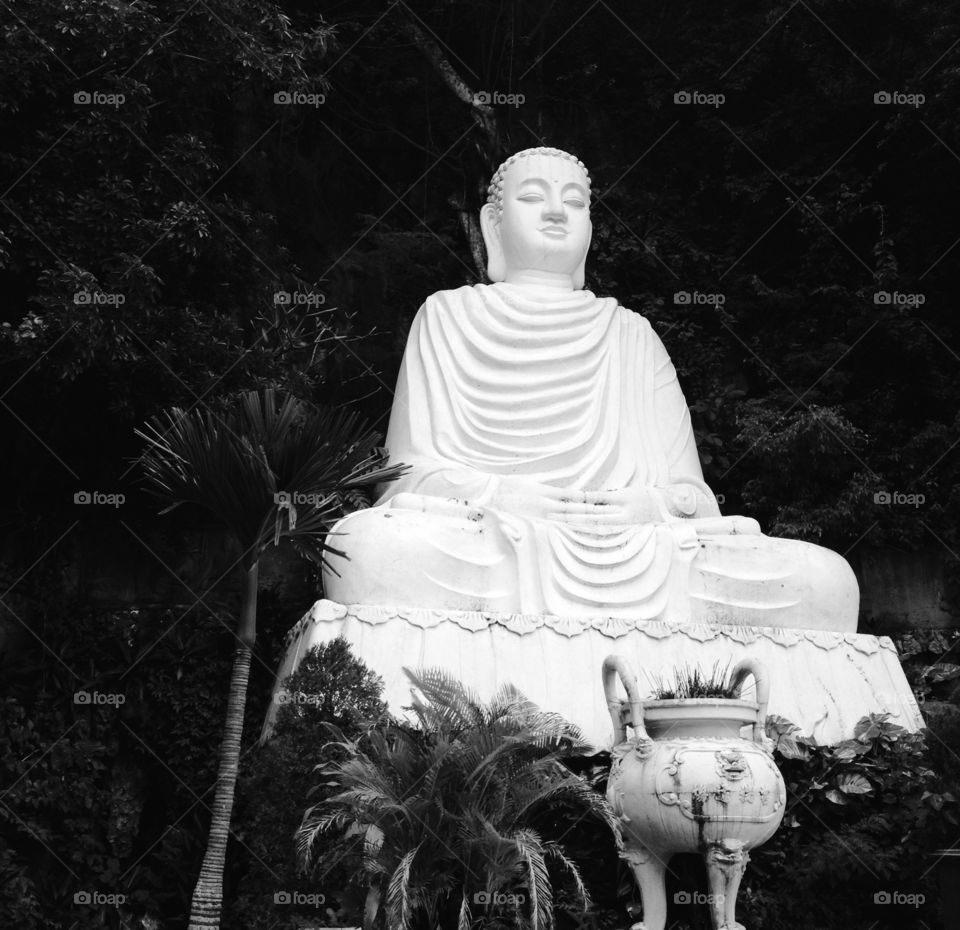 Huge Buddha. Huge Buddha on Marble Mountains in Vietnam, between Danang and Hoi An