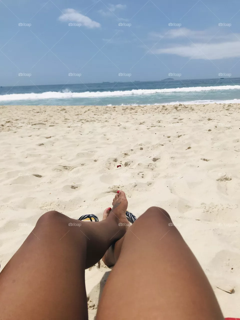 enjoying the view on the beach