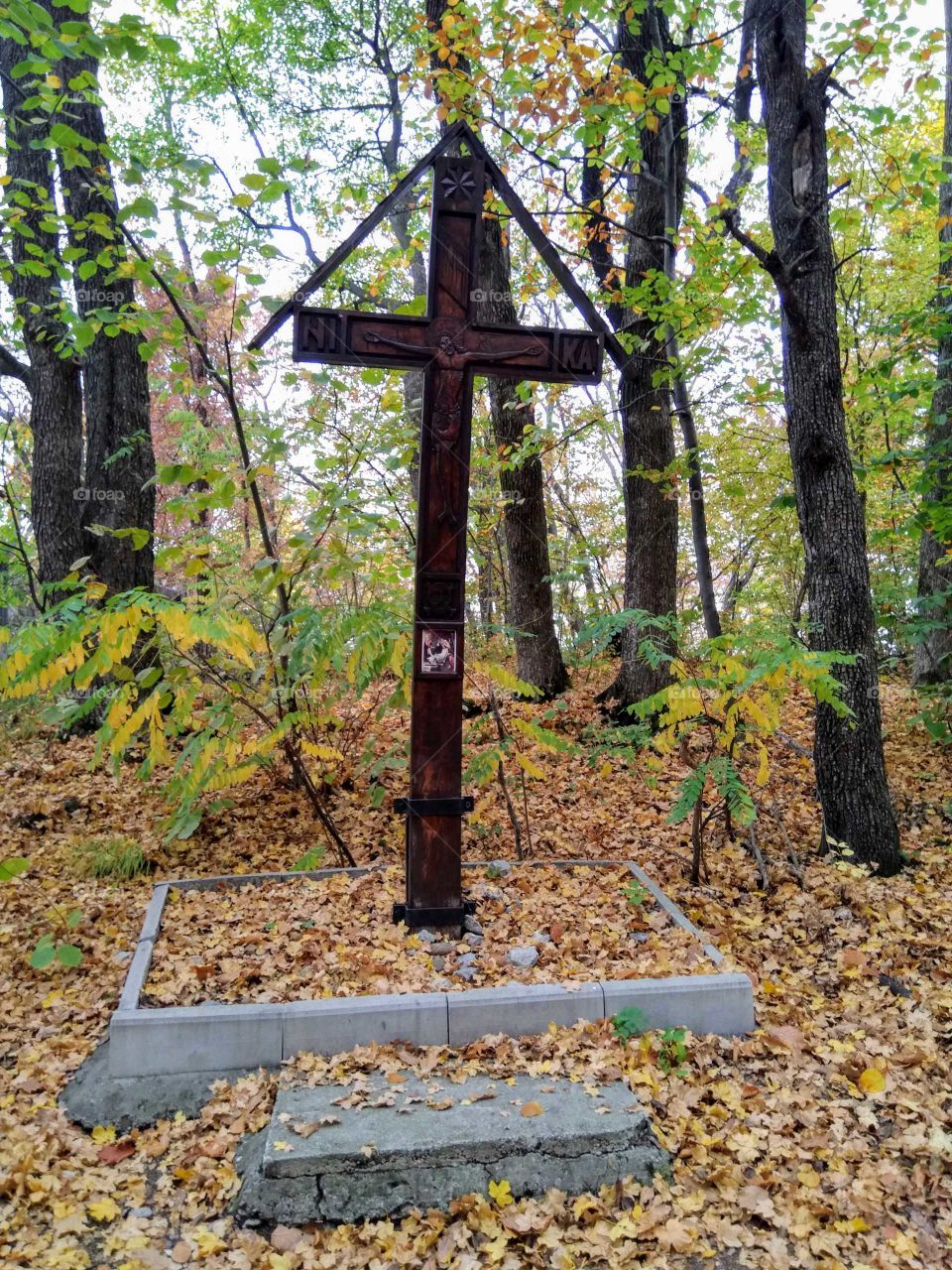 Cross in the woods
