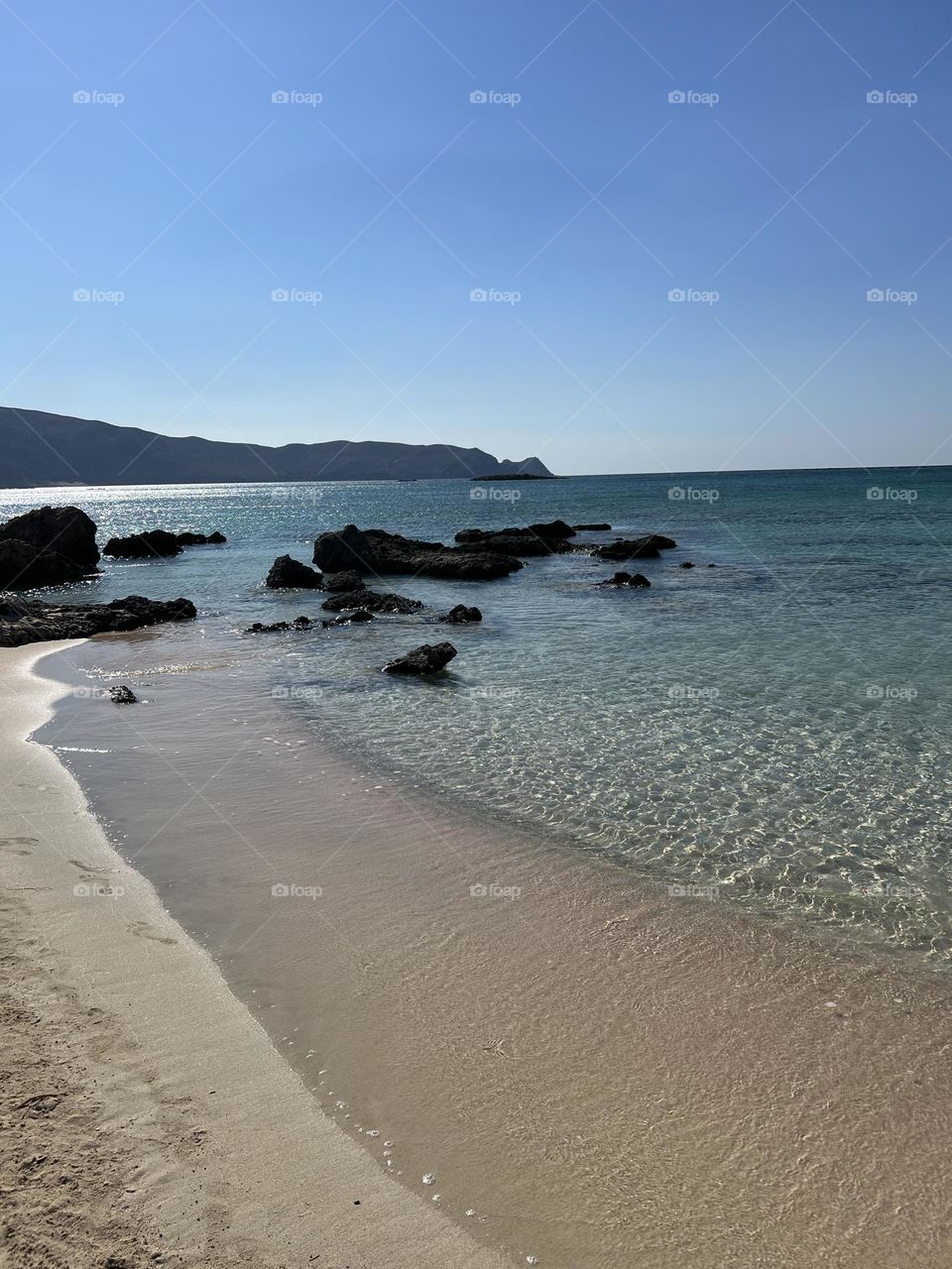 Desert beach with pink natural sand 