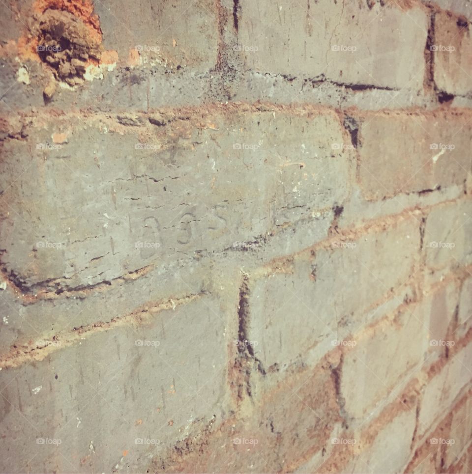 Old painted bricks 