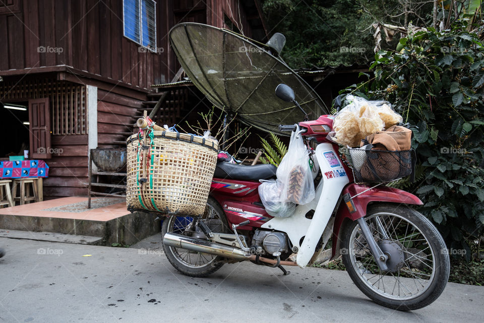 Street motorcycle in the rural