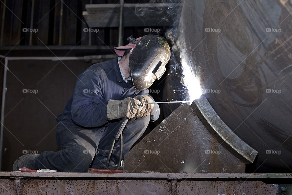Welding worker