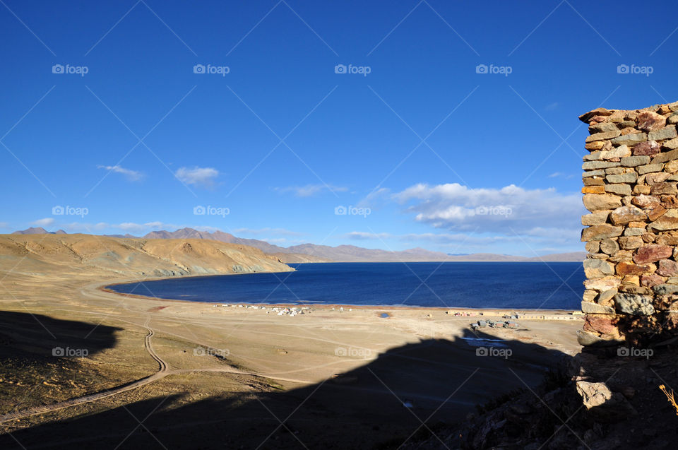 The Manosarovar lake in Tibet 