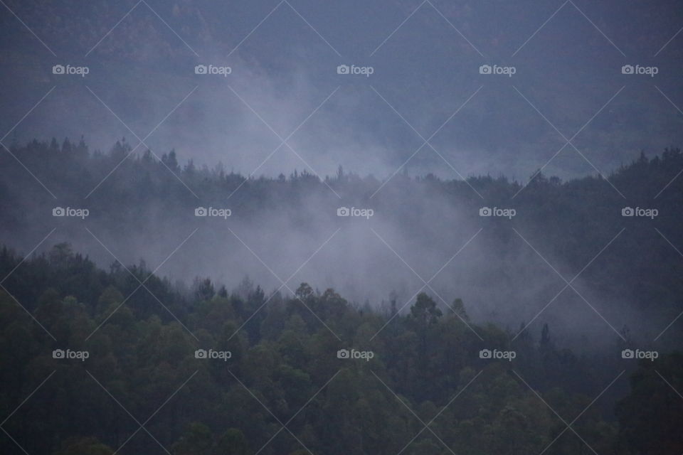 Misty mountains in Uganda.