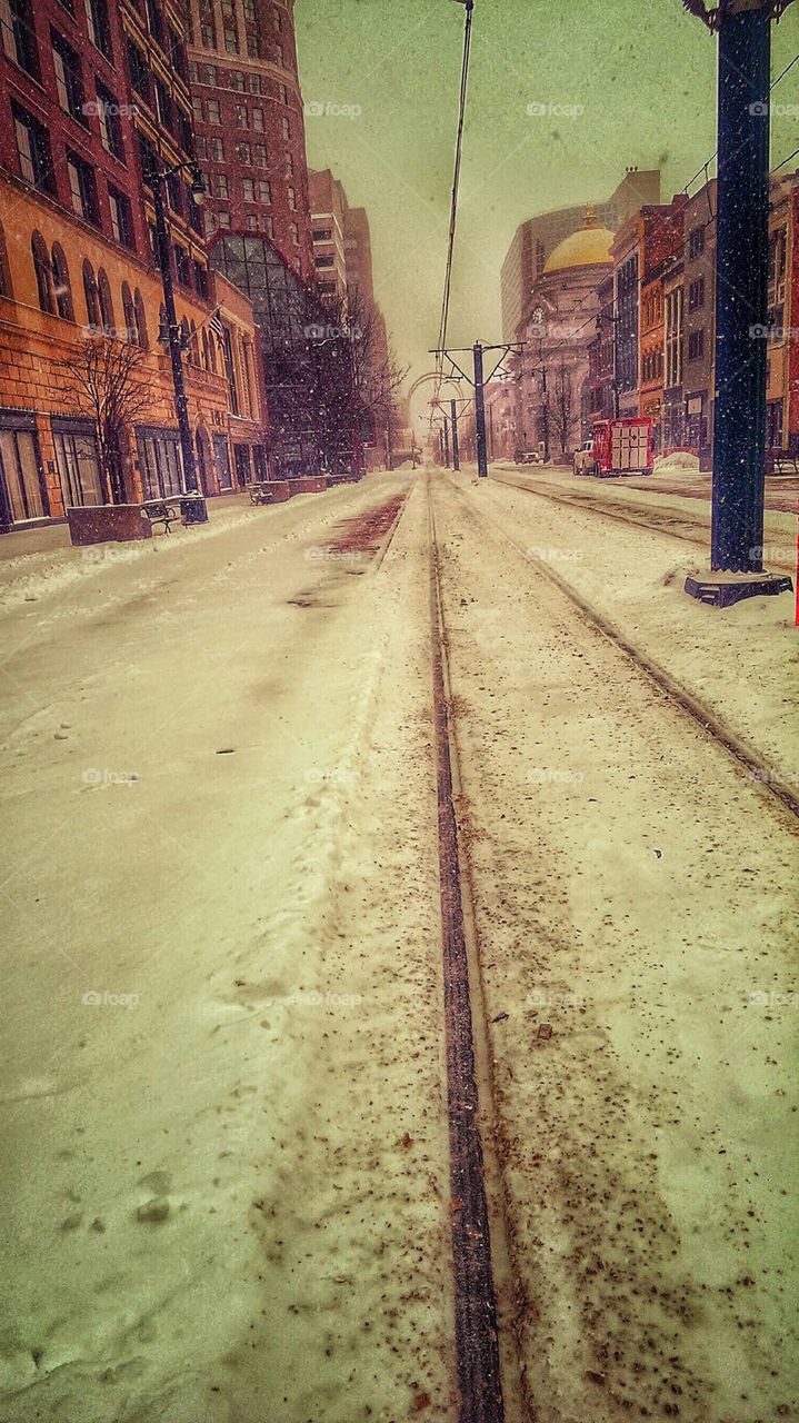 Desolate Downtown in the Winter