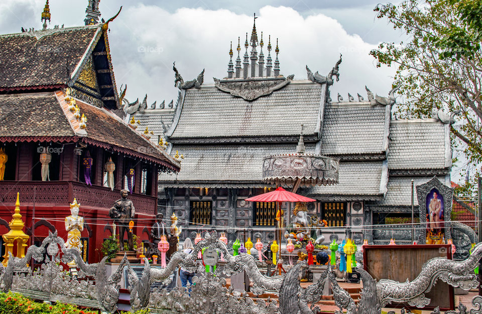 Wat Sri Suphan or the "silver Temple in Chiang Mai Thailand Asia