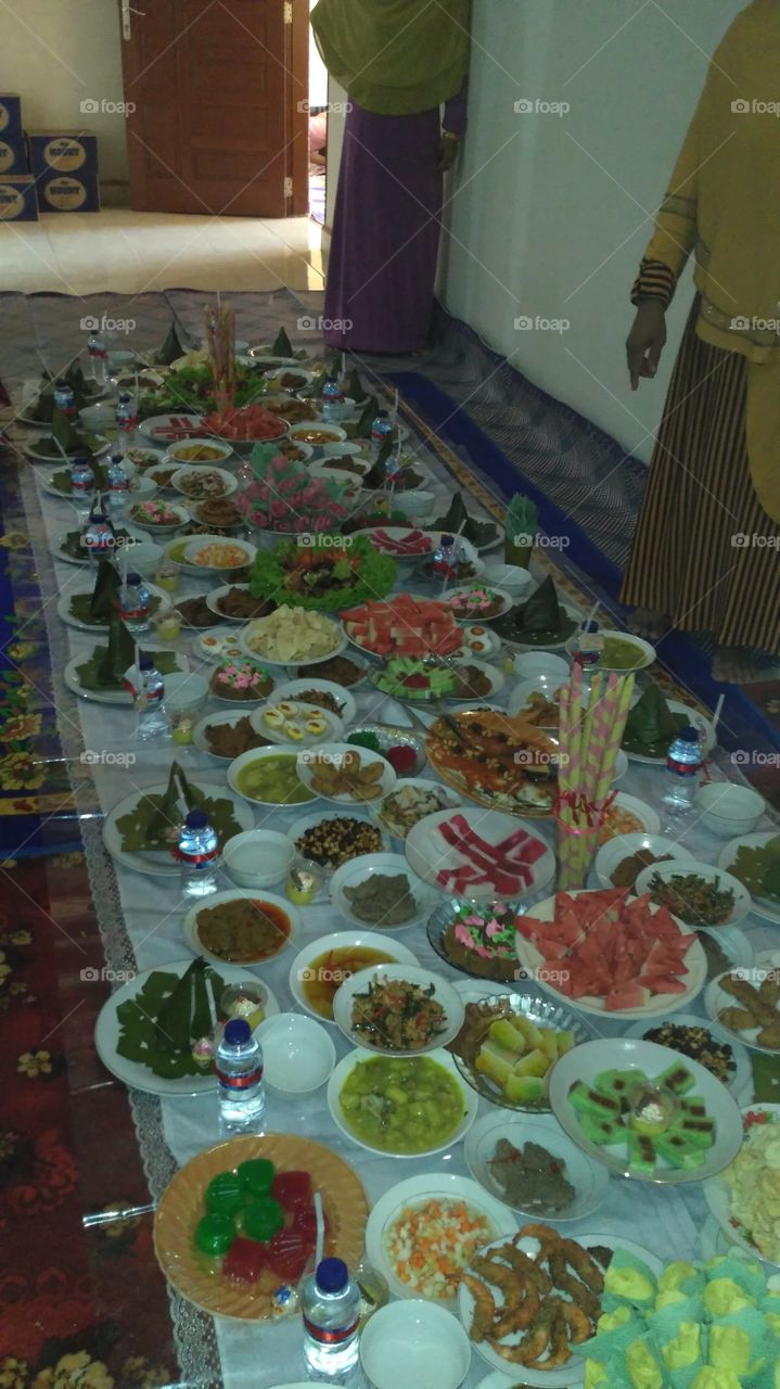 Traditional food served at weddings in Aceh, Indonesia