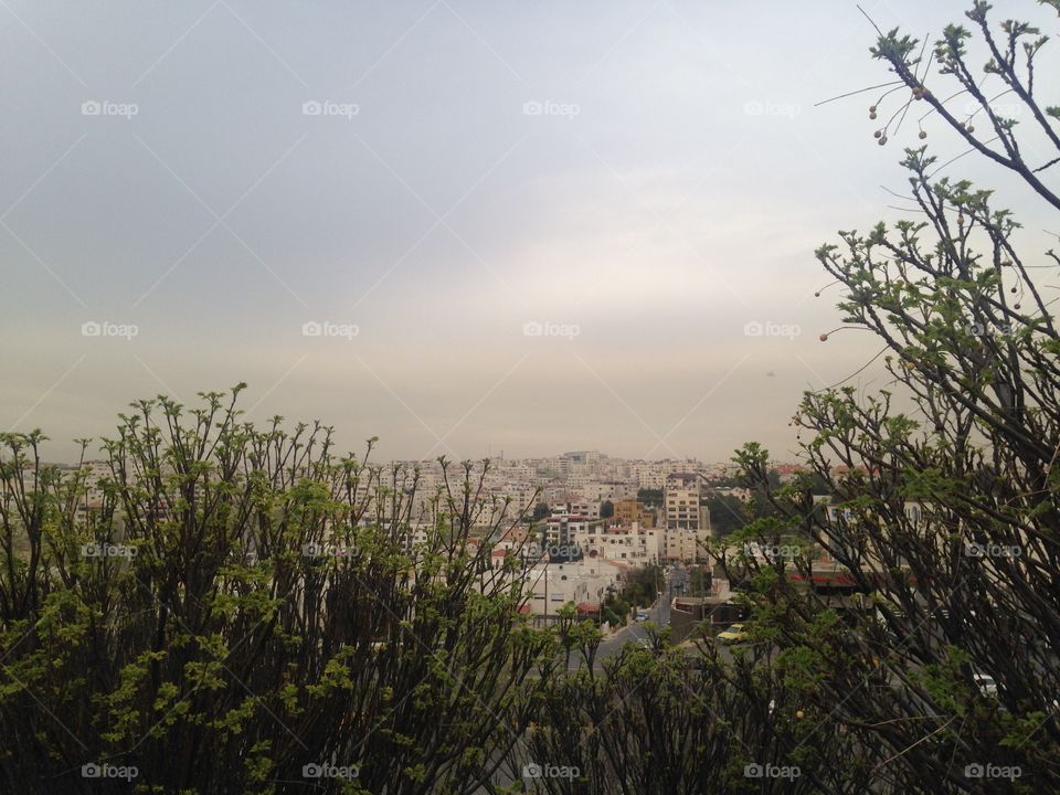 Sky cloudy in spring month 12/3/2016 in Amman city at jordan country 