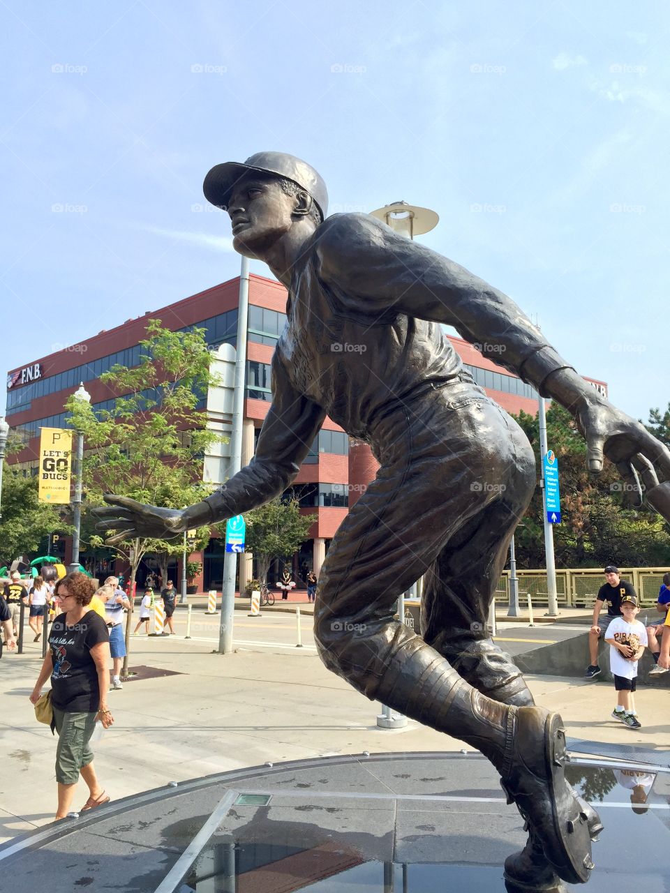 Roberto Clemente statue outside PNC Park in Pittsburgh Pennsylvania 