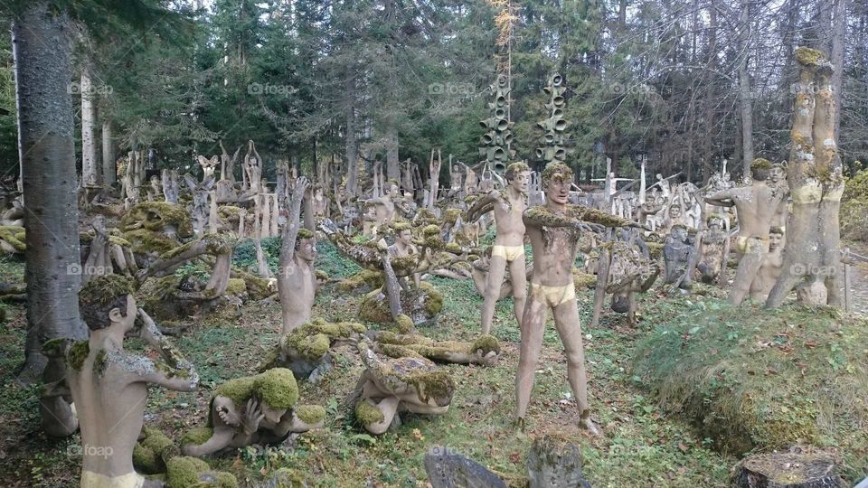Rated as one of the scariest sights in the World, Statue Park in Parikkala, Finland. Patsaspuisto.