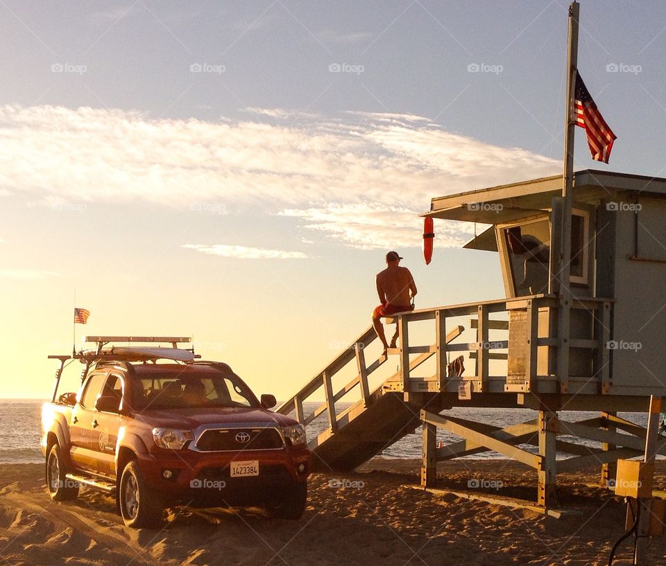 Lifeguard and truck 