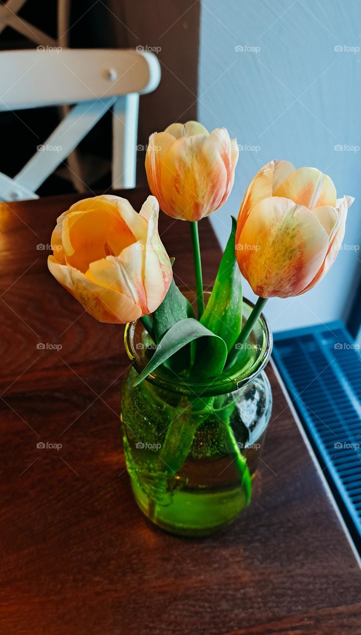 tulips in the vase