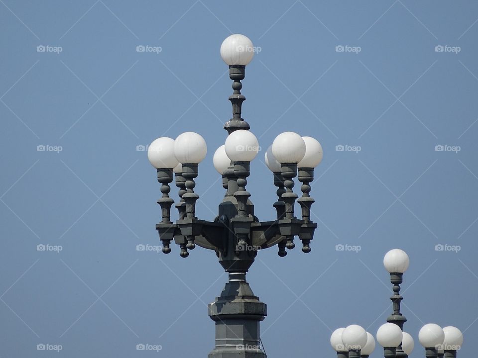 Old city street lights lamps