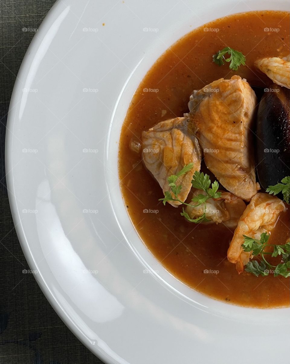 Soup with seafood