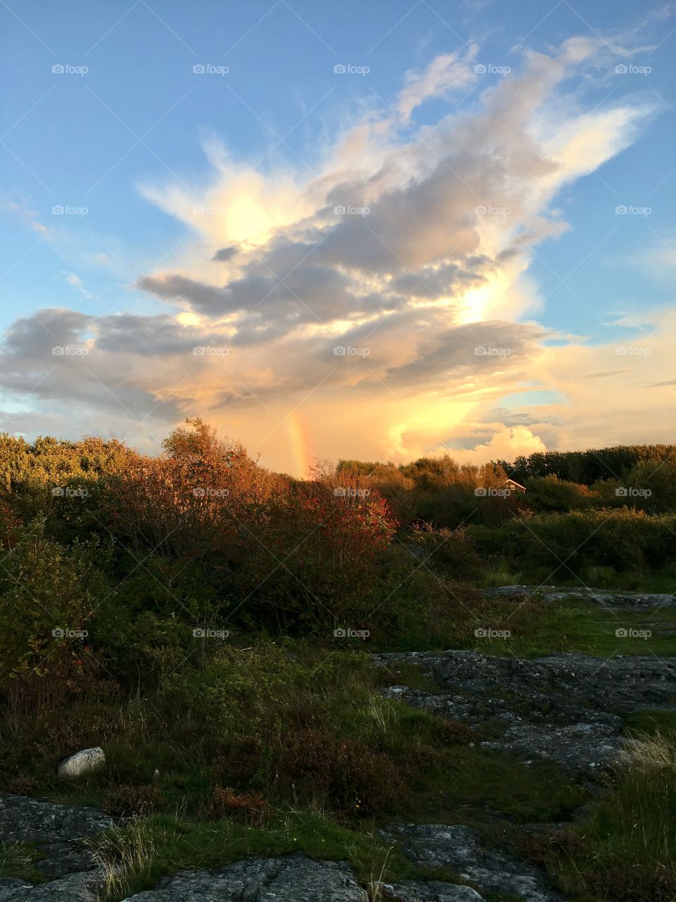 Magic cloud with rainbow 