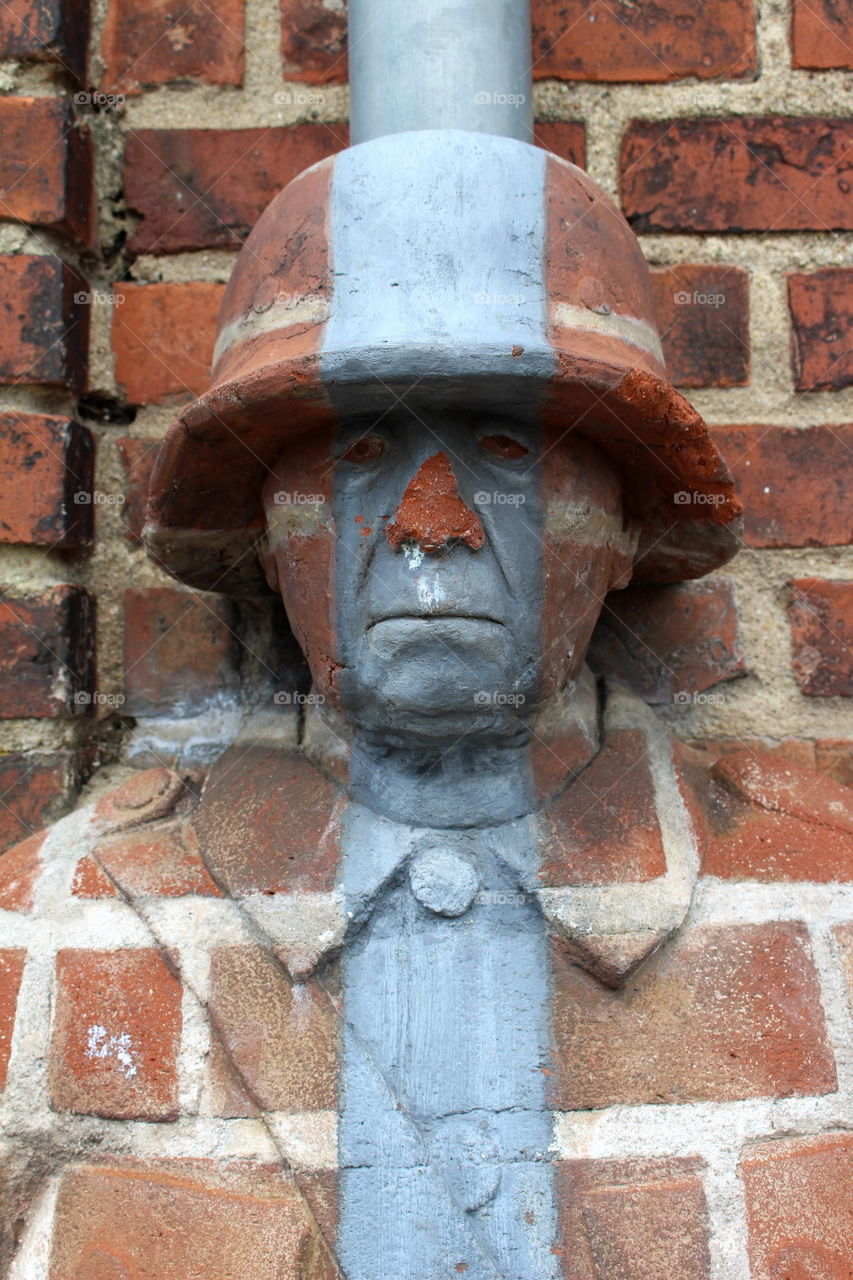 Brick soldier in the wall