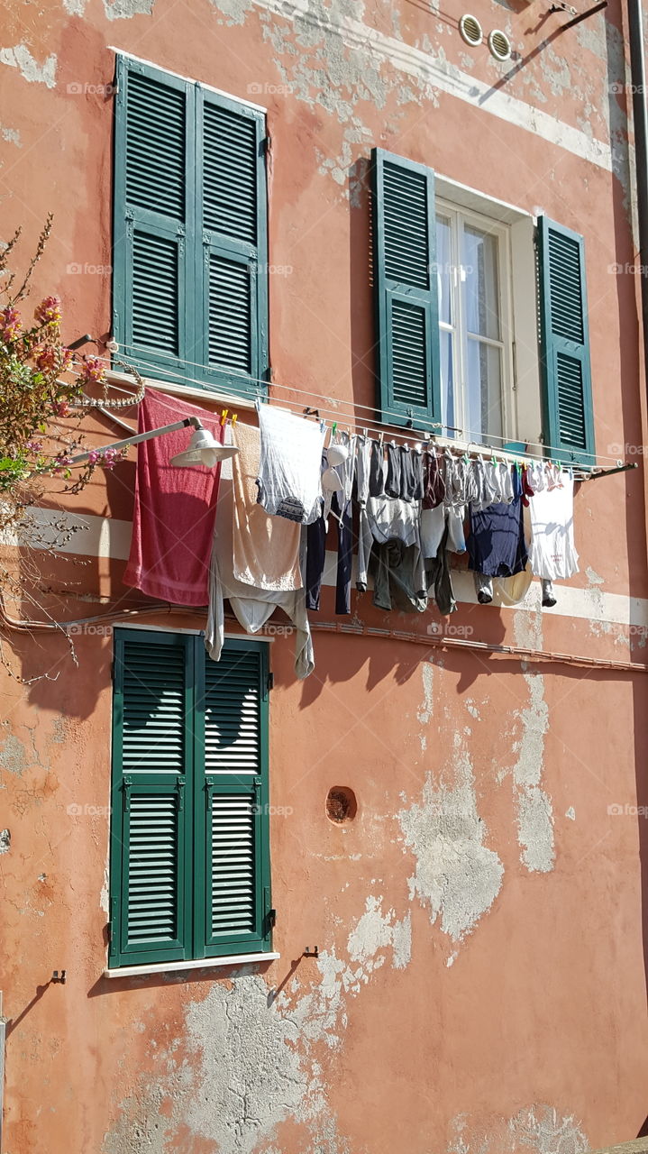 Drying clothes in Cinque Terre