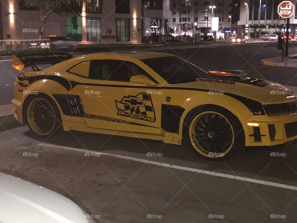The most Beautiful car in UAE, colour in yellow and the sound is amazing on road 