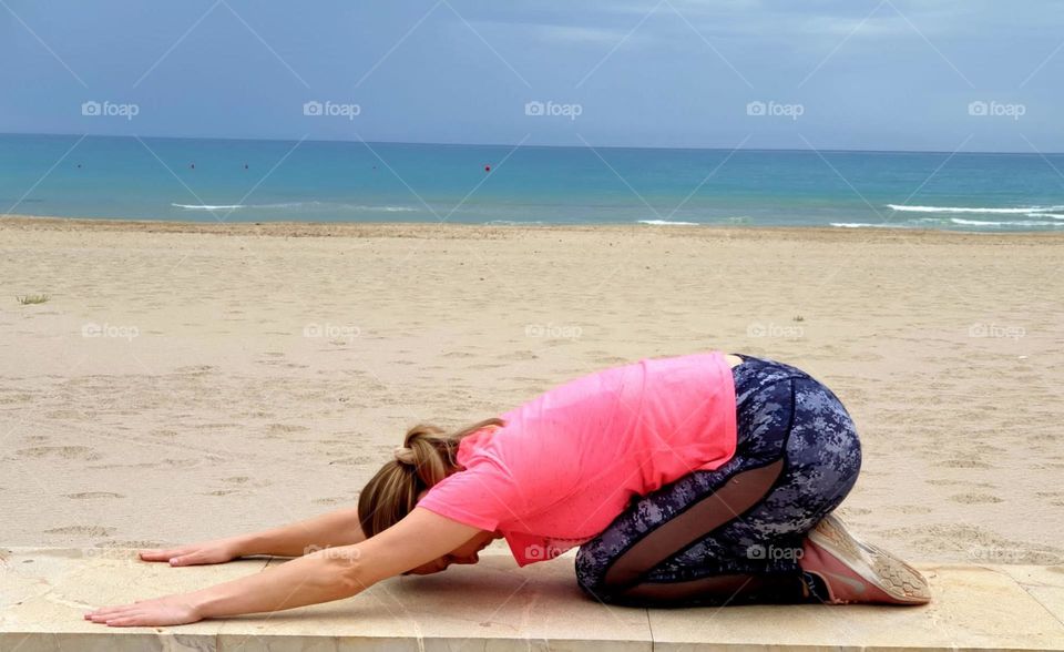 Fitness#training#position#beach#human