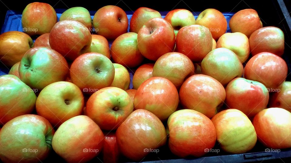 Colorful bright fresh delicious apples