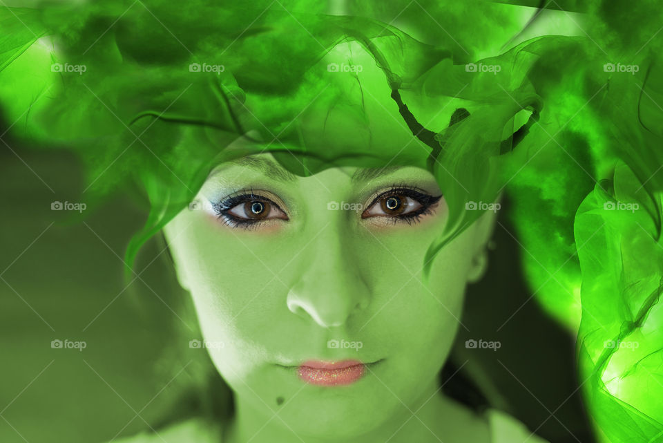 woman in green