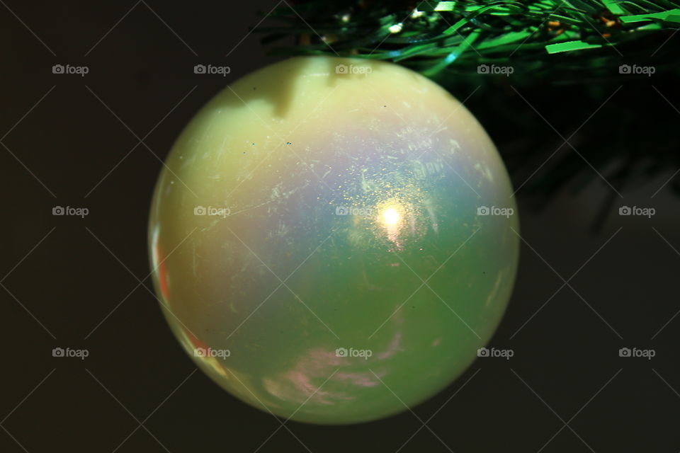 Ornament Giving Off a Rainbow Reflection From the Sun 