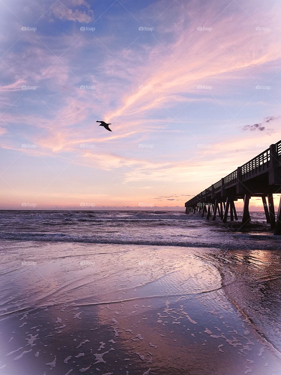 Jacksonville beach pier after hurricane Matthew 
