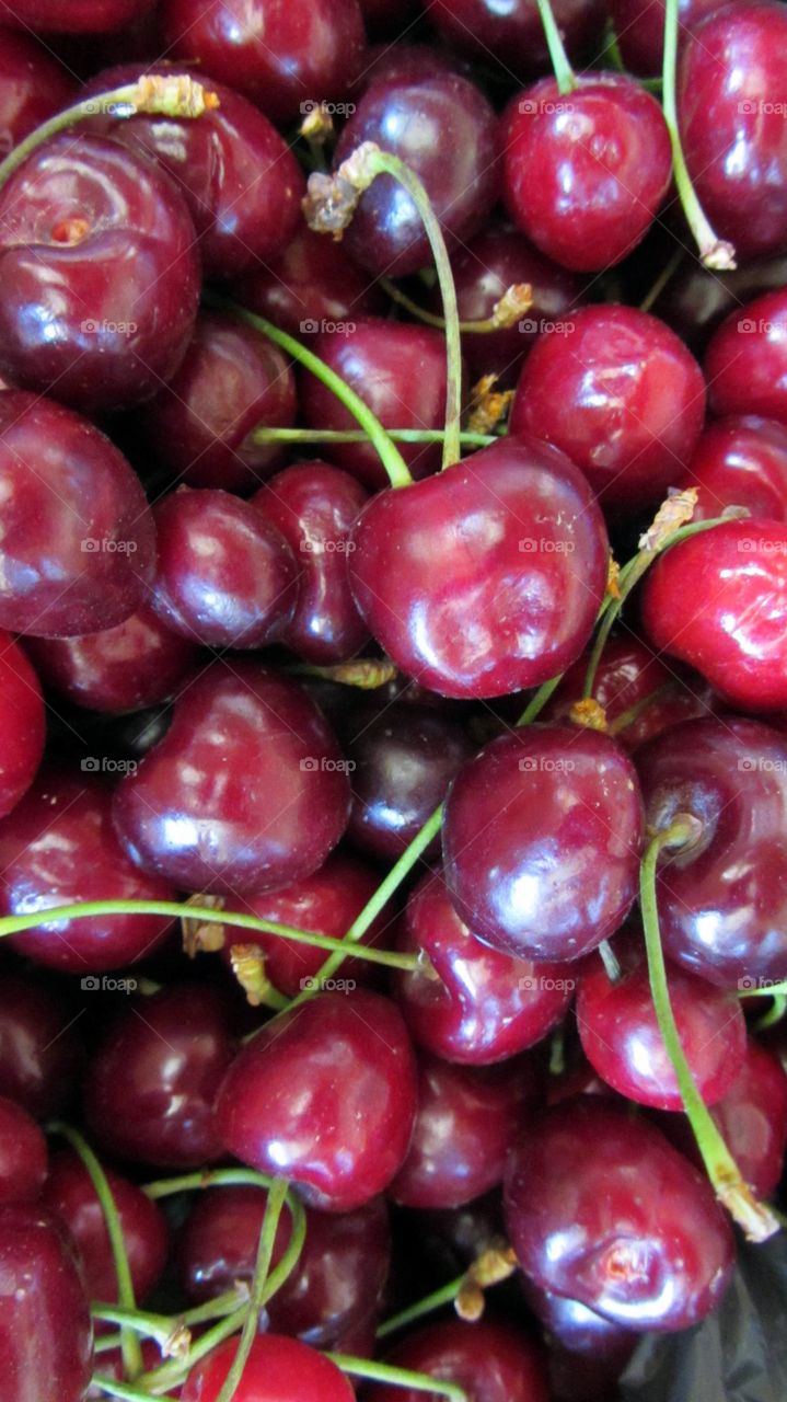 Fresh red cherries