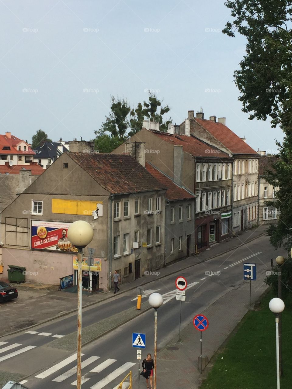 Ostroda Poland. Stroll through town. Architecture 