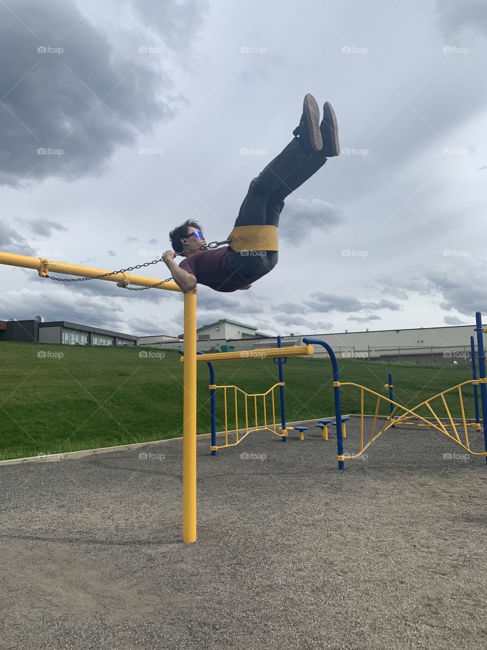 My brother on a swing 
