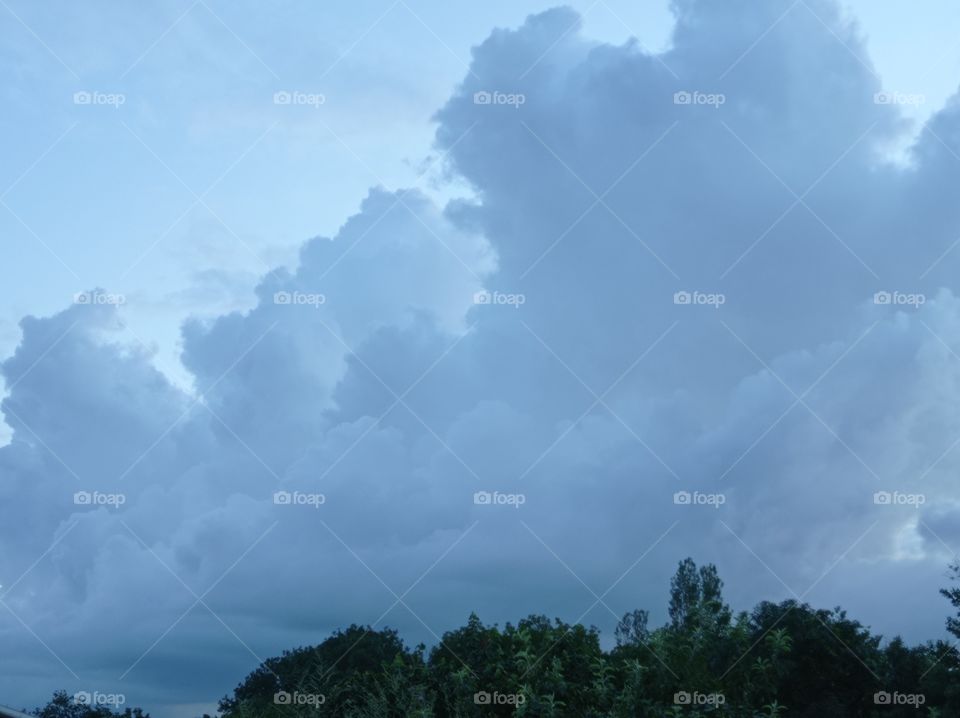 Storm clouds in the sky.