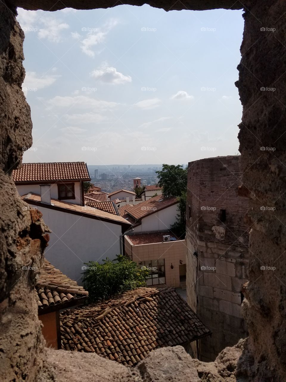 a view from a window in the ankara castle in Turkey