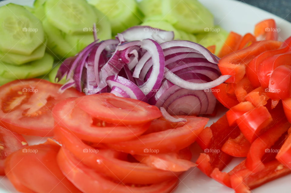 fresh and colorful salad ingredients