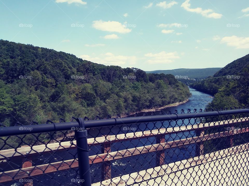 River winding between hills